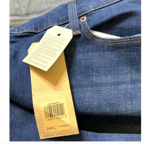 🆕Levi's 415 Women's Jeans Plus Size 24W Long Classic Bootcut Dark Wash Denim - Picture 12 of 15